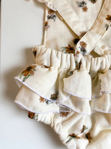 Muslin Ruffle Romper - Autumn Cream Floral