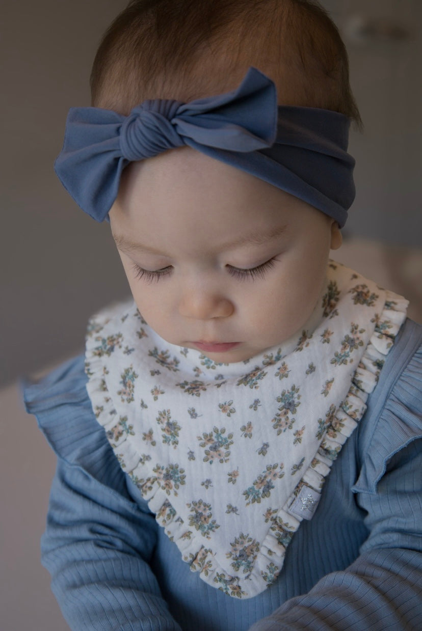 Floral Muslin Ruffle - Dribble Bib