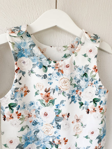 Baby Romper - Blue Peachy Floral