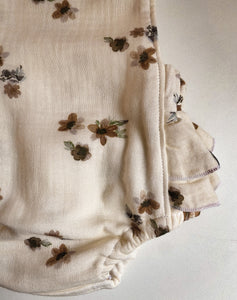 Muslin Ruffle Romper - Autumn Cream Floral