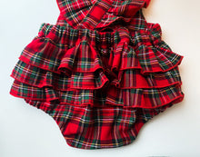 Red Tartan Ruffle Romper