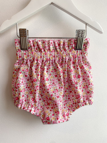 Pink Mini Floral Bloomers 12-18mths