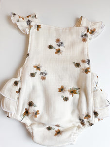 Muslin Ruffle Romper - Autumn Cream Floral