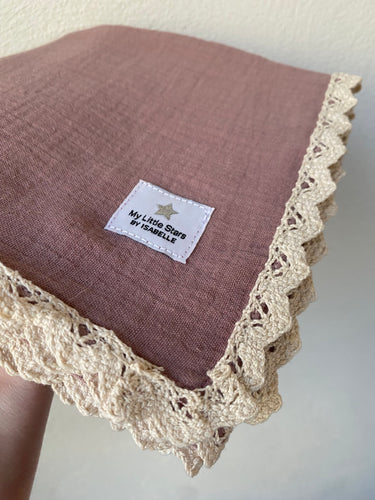 Rose Mauve Lace Muslin