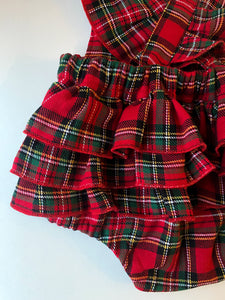 Red Tartan Ruffle Romper