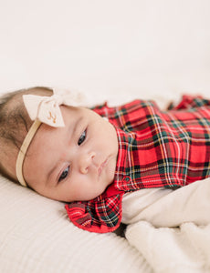 Red Tartan Ruffle Romper