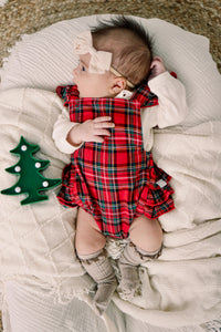 Red Tartan Ruffle Romper