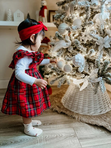 Red Tartan Frilly Pinafore Dress