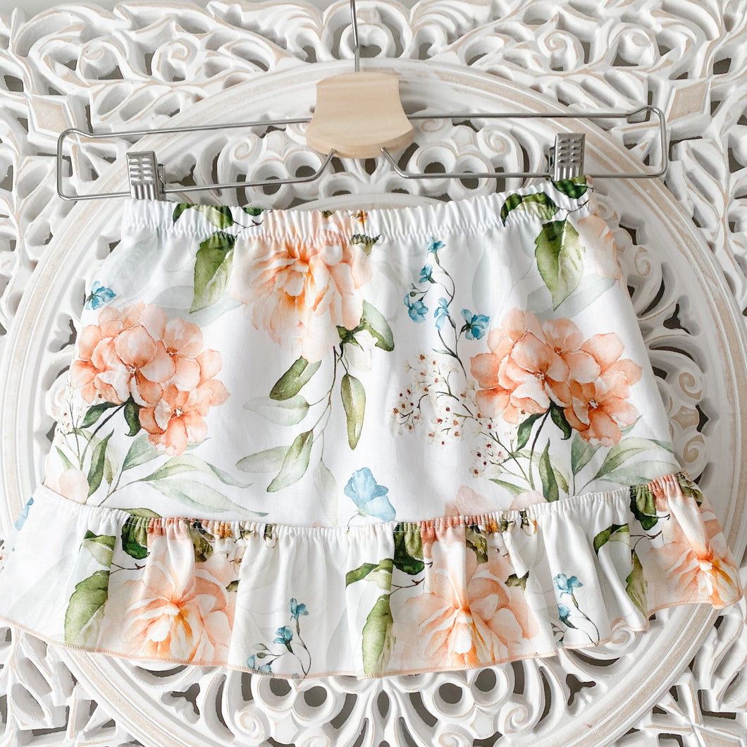 NEW Peachy Floral Frilly Skirt