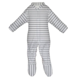 Grey Stripe pattern Sleepsuit 0-3Mths