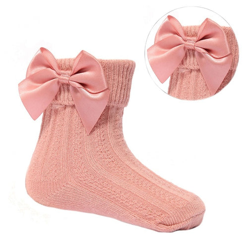 Old Rose Ankle Bow Socks