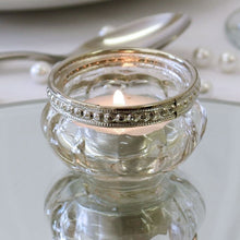 Glass Tea Light holder with Metal Rim
