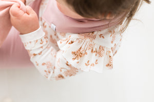 Dusty Rose Hydrangea Ruffle Shoulders Top