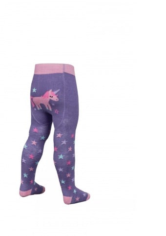 Unicorn & Stars Tights - Lilac