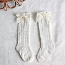 White Knee Bow Socks