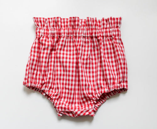 Red Medium Gingham Bloomers - Size 2-3 yrs