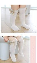 Beige Knee Bow Socks