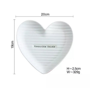 Large Heart shaped Dish White