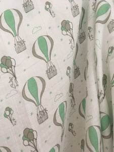 Large Muslin/ Swaddle Blanket - Hot Air Balloon