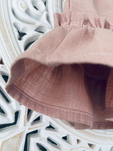 Aurora Linen Frilly Skirt - Dusky Pink