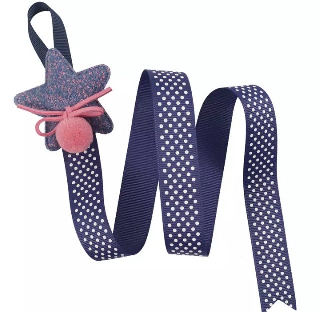 Navy Pink Hair Bow Clips Holder