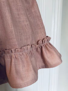 Aurora Linen Frilly Skirt - Dusky Pink