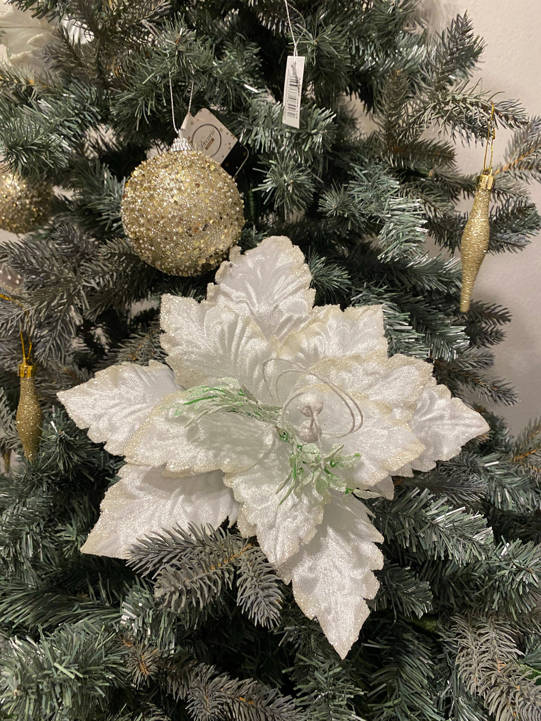 Decorative White Poinsettia Flower