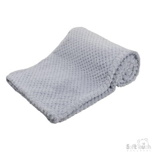Grey Fluffy Waffle Blanket