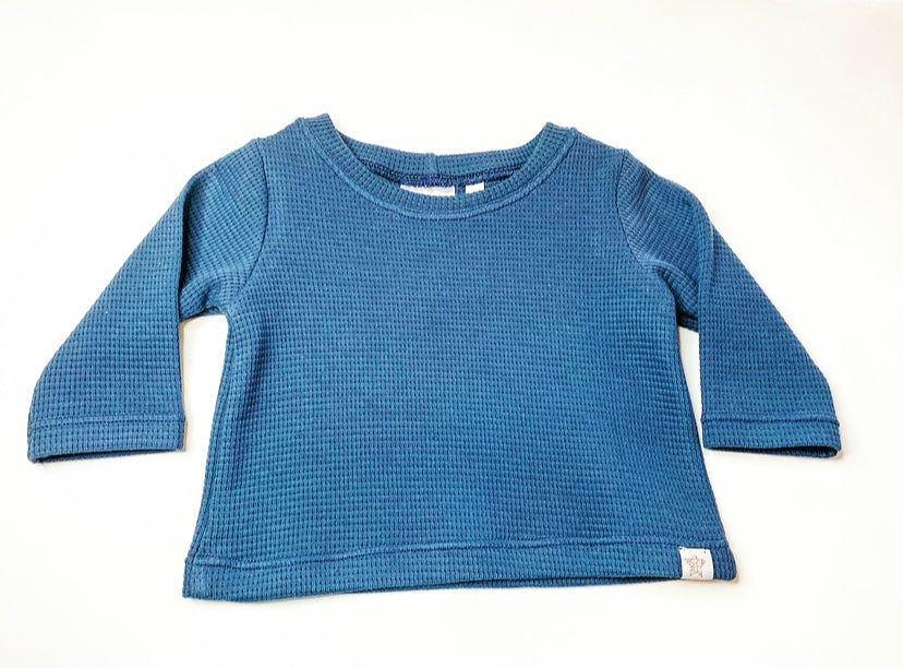 Long Sleeve Top - Waffle Blue