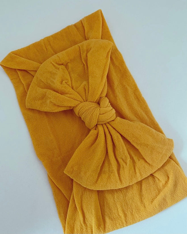 Bow Headband - Mustard Yellow