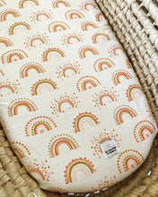 Moses Basket Fitted Sheet - Boho Rainbow Ivory