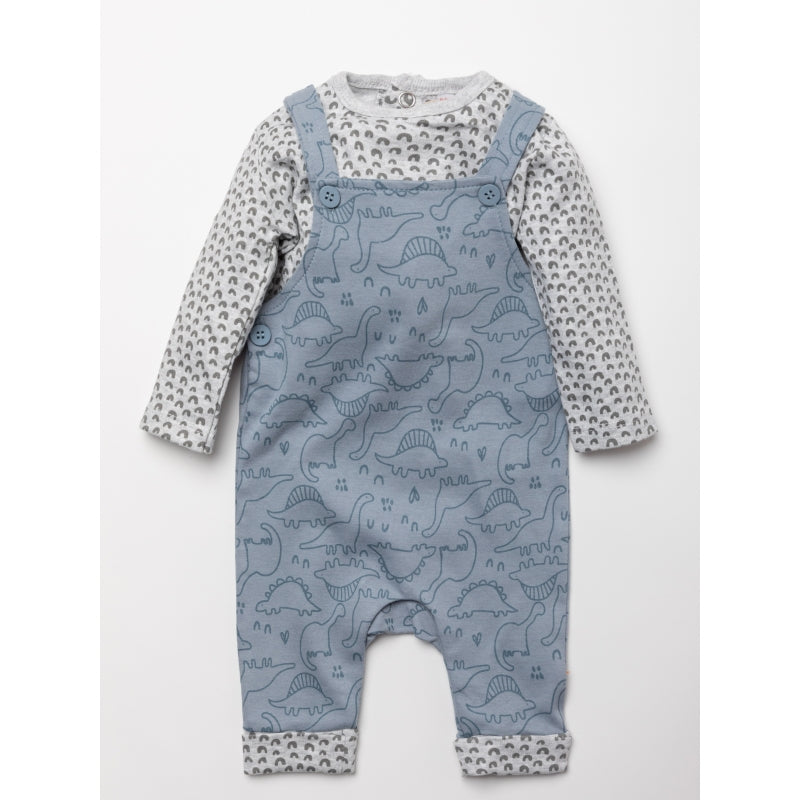 Blue Dinosaur Dungaree 2PC Set